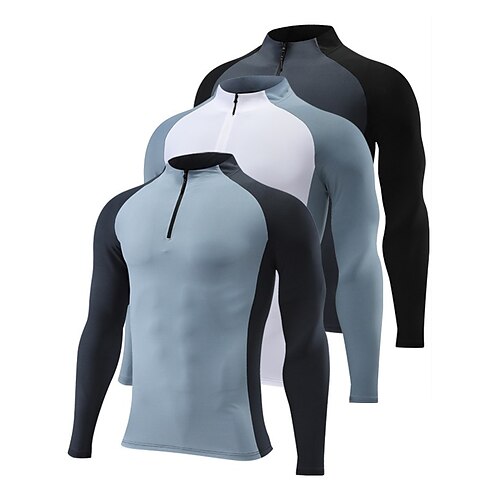 Men's Workout Shirt Running Shirt Patchwork Half Zip Long Sleeve Top Athletic Athleisure Winter Breathable Quick Dry Soft Running Jogging Training Sportswear Activewear Color Block Blue Gray White
Men's Workout Shirt Running Shirt Patchwork Half Zip Long Sleeve Top Athletic Athleisure Winter Breathable Quick Dry Soft Running Jogging Training Sportswear Activewear Color Block Blue Gray White