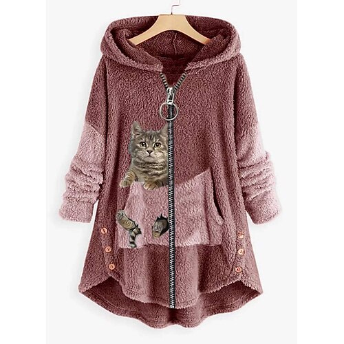 Women's Fleece Jacket Sherpa Fleece Teddy Zip Up Front Pocket Black Pink Gray Cat Street Hoodie Long Sleeve Fleece S M L XL 2XL
Women's Fleece Jacket Sherpa Fleece Teddy Zip Up Front Pocket Black Pink Gray Cat Street Hoodie Long Sleeve Fleece S M L XL 2XL
