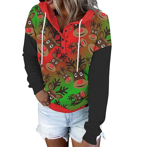 Reindeer Masquerade Hoodie Women's Christmas Christmas Carnival Masquerade Adults' Christmas Vacation Polyester Top
Reindeer Masquerade Hoodie Women's Christmas Christmas Carnival Masquerade Adults' Christmas Vacation Polyester Top