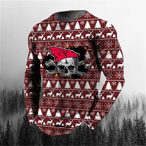 Men's T shirt Tee Skull Graphic Prints Crew Neck Green Red 3D Print Christmas Daily Long Sleeve Print Clothing Apparel Basic Streetwear Designer Casual
Men's T shirt Tee Skull Graphic Prints Crew Neck Green Red 3D Print Christmas Daily Long Sleeve Print Clothing Apparel Basic Streetwear Designer Casual