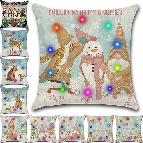 Christmas LED Lights Throw Pillow Cover 1PC Gnome Merry Soft Decorative Square Cushion Pillowcase for Bedroom Livingroom Sofa Couch Chair Superior Quality
Christmas LED Lights Throw Pillow Cover 1PC Gnome Merry Soft Decorative Square Cushion Pillowcase for Bedroom Livingroom Sofa Couch Chair Superior Quality