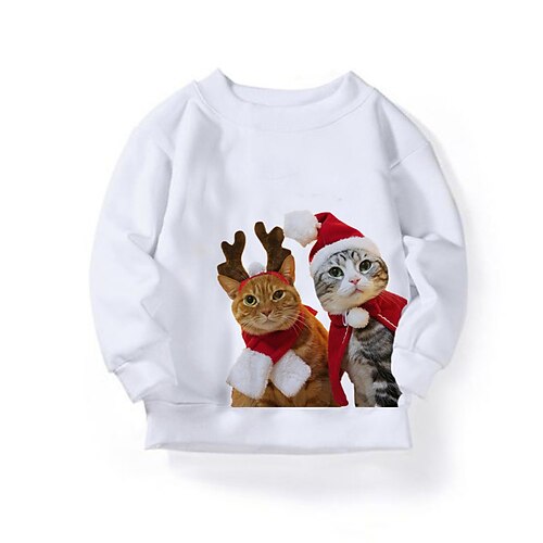 Kids Boys Ugly Christmas Sweatshirt Pullover Animal Cat Long Sleeve Crewneck Children Top Casual Sweatshirt Pullover Cute White Winter 7-13 Years
Kids Boys Ugly Christmas Sweatshirt Pullover Animal Cat Long Sleeve Crewneck Children Top Casual Sweatshirt Pullover Cute White Winter 7-13 Years