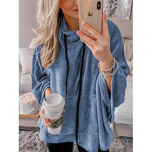 Women's Sweatshirt Pullover Basic Front Pocket Black Blue Purple Solid Color Street Pile Neck Long Sleeve S M L XL 2XL 3XL
Women's Sweatshirt Pullover Basic Front Pocket Black Blue Purple Solid Color Street Pile Neck Long Sleeve S M L XL 2XL 3XL