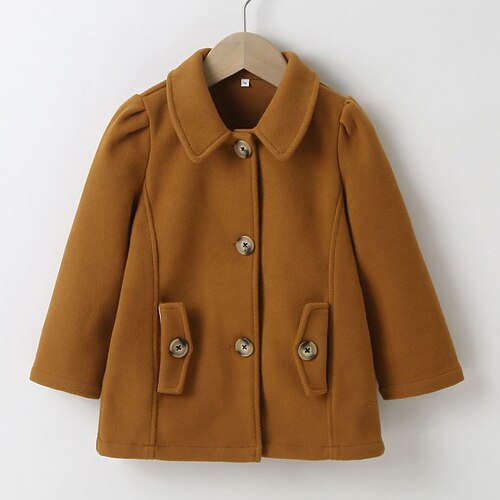 Toddler Girls' Woolen Coat Solid Color Active Outdoor Coat Outerwear 3-7 Years Winter Brown
Toddler Girls' Woolen Coat Solid Color Active Outdoor Coat Outerwear 3-7 Years Winter Brown