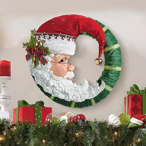 Christmas santa claus red hat bow wreath wreath door yard hanging resin crafts
Christmas santa claus red hat bow wreath wreath door yard hanging resin crafts