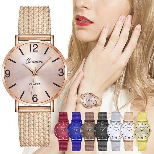 Wrist Watch Quartz Watch for Women Analog Quartz Stylish Fashion Casual Large Dial Stainless Steel Alloy Fashion
Wrist Watch Quartz Watch for Women Analog Quartz Stylish Fashion Casual Large Dial Stainless Steel Alloy Fashion