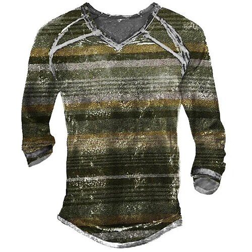 Men's T shirt Tee Striped Graphic Prints V Neck Green 3D Print Outdoor Street Long Sleeve Print Clothing Apparel Basic Sports Designer Casual
Men's T shirt Tee Striped Graphic Prints V Neck Green 3D Print Outdoor Street Long Sleeve Print Clothing Apparel Basic Sports Designer Casual
