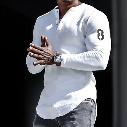Herre Henly-skjorte Kul skjorte Langermet skjorte Bokstaver Grafiske trykk Henley Varm stempling Gate Sport Langermet Knapp ned Trykt mønster Klær Designer Fritid Bekvem
Herre Henly-skjorte Kul skjorte Langermet skjorte Bokstaver Grafiske trykk Henley Varm stempling Gate Sport Langermet Knapp ned Trykt mønster Klær Designer Fritid Bekvem