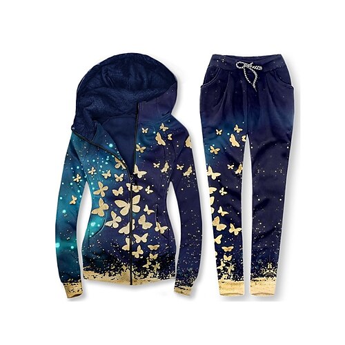 Women's Plus Size Tops Set Butterfly Zipper Pocket Long Sleeve Hooded Casual Holiday Daily Vacation Cotton Winter Fall Blue
Women's Plus Size Tops Set Butterfly Zipper Pocket Long Sleeve Hooded Casual Holiday Daily Vacation Cotton Winter Fall Blue