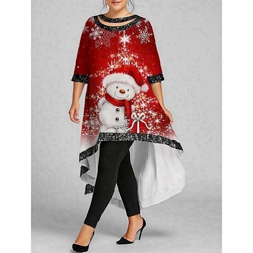 Women's Plus Size Christmas Dress Graphic Crew Neck Half Sleeve Winter Fall Fashion Casual Festival Maxi long Dress Party Dress
Women's Plus Size Christmas Dress Graphic Crew Neck Half Sleeve Winter Fall Fashion Casual Festival Maxi long Dress Party Dress