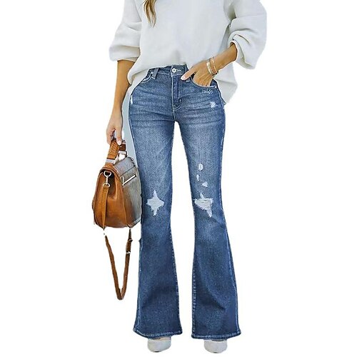 Women's Jeans Bell Bottom Cotton Blue Streetwear Casual Going out Casual Daily Baggy Full Length Outdoor Solid Colored S M L XL 2XL
Women's Jeans Bell Bottom Cotton Blue Streetwear Casual Going out Casual Daily Baggy Full Length Outdoor Solid Colored S M L XL 2XL