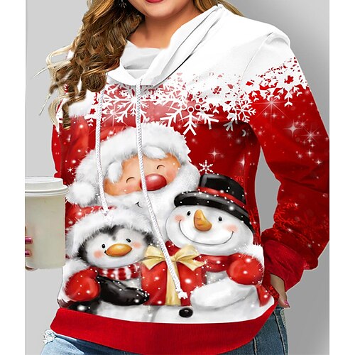 Women's Plus Size Christmas Tops Hoodie Sweatshirt Letter Santa Claus Print Long Sleeve Hooded Casual Holiday Festival Daily Polyester Winter Fall Black And White Green
Women's Plus Size Christmas Tops Hoodie Sweatshirt Letter Santa Claus Print Long Sleeve Hooded Casual Holiday Festival Daily Polyester Winter Fall Black And White Green