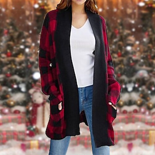 Women's Winter Coat Warm Breathable Outdoor Christmas Daily Wear Vacation Pocket Print Open Front Collarless Active Comfortable Street Style Plaid Regular Fit Outerwear Long Sleeve Winter Fall Black
Women's Winter Coat Warm Breathable Outdoor Christmas Daily Wear Vacation Pocket Print Open Front Collarless Active Comfortable Street Style Plaid Regular Fit Outerwear Long Sleeve Winter Fall Black