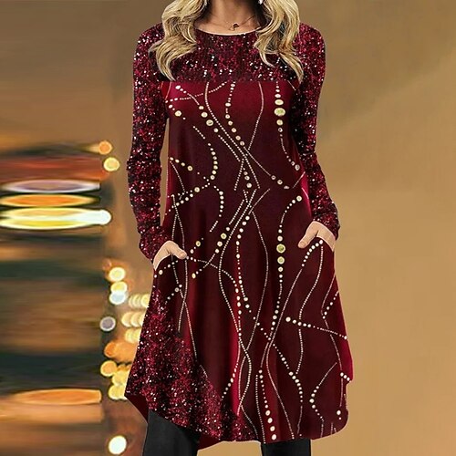 Women's Christmas Casual Dress Sequin Dress Mini Dress Silver Purple Wine Khaki Long Sleeve Geometric Polka Dot Sequins Pocket Print Winter Fall Crew Neck Stylish Casual Outdoor Daily 2022 S M L XL
Women's Christmas Casual Dress Sequin Dress Mini Dress Silver Purple Wine Khaki Long Sleeve Geometric Polka Dot Sequins Pocket Print Winter Fall Crew Neck Stylish Casual Outdoor Daily 2022 S M L XL