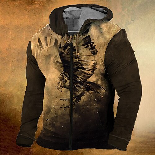 Men's Full Zip Hoodie Jacket Brown Hooded Animal Graphic Prints Eagle Zipper Print Sports Outdoor Daily Sports 3D Print Streetwear Designer Casual Spring Fall Clothing Apparel Hoodies
Men's Full Zip Hoodie Jacket Brown Hooded Animal Graphic Prints Eagle Zipper Print Sports Outdoor Daily Sports 3D Print Streetwear Designer Casual Spring Fall Clothing Apparel Hoodies