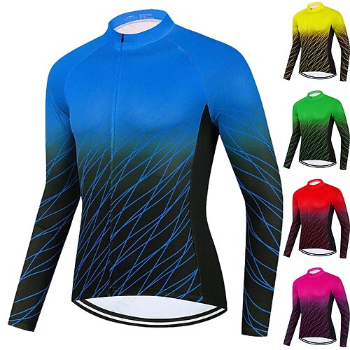 21Grams Men's Cycling Jersey Long Sleeve Bike Jersey Top with 3 Rear Pockets Mountain Bike MTB Road Bike Cycling Breathable Quick Dry Moisture Wicking Reflective Strips Green Yellow Red Gradient
21Grams Men's Cycling Jersey Long Sleeve Bike Jersey Top with 3 Rear Pockets Mountain Bike MTB Road Bike Cycling Breathable Quick Dry Moisture Wicking Reflective Strips Green Yellow Red Gradient