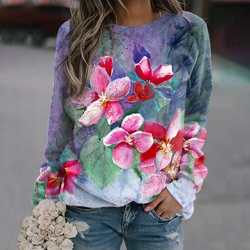 Women's Sweatshirt Pullover Basic Red Floral Casual Round Neck Long Sleeve S M L XL 2XL 3XL
Women's Sweatshirt Pullover Basic Red Floral Casual Round Neck Long Sleeve S M L XL 2XL 3XL