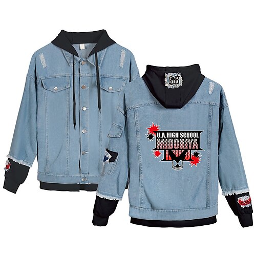 Inspired by My Hero Academia Deku Anime Cartoon Manga Anime Denim Jacket Harajuku Kawaii Coat For Men's Women's Unisex Adults' Hot Stamping Denim
Inspired by My Hero Academia Deku Anime Cartoon Manga Anime Denim Jacket Harajuku Kawaii Coat For Men's Women's Unisex Adults' Hot Stamping Denim