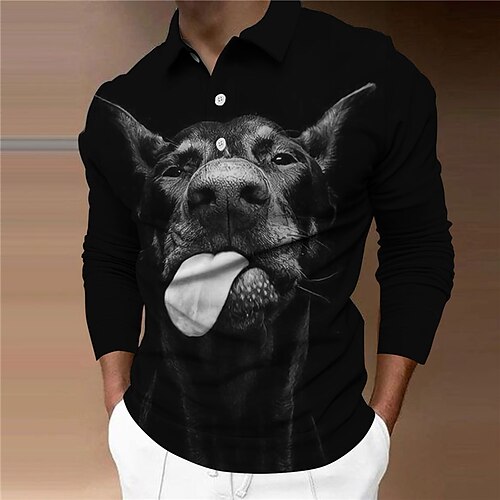 Men's Polo Shirt Golf Shirt Animal Dog Graphic Prints Turndown Black Gray 3D Print Outdoor Street Long Sleeve Button-Down Print Clothing Apparel Fashion Designer Casual Soft
Men's Polo Shirt Golf Shirt Animal Dog Graphic Prints Turndown Black Gray 3D Print Outdoor Street Long Sleeve Button-Down Print Clothing Apparel Fashion Designer Casual Soft
