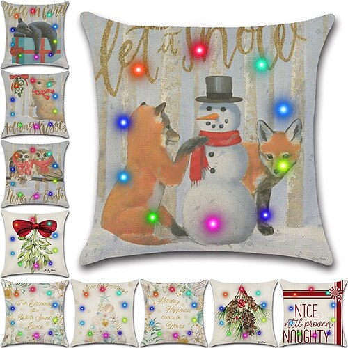 Christmas LED Lights Throw Pillow Cover 1PC Merry Holiday Soft Decorative Square Cushion Pillowcase for Bedroom Livingroom Sofa Couch Chair Superior Quality
Christmas LED Lights Throw Pillow Cover 1PC Merry Holiday Soft Decorative Square Cushion Pillowcase for Bedroom Livingroom Sofa Couch Chair Superior Quality