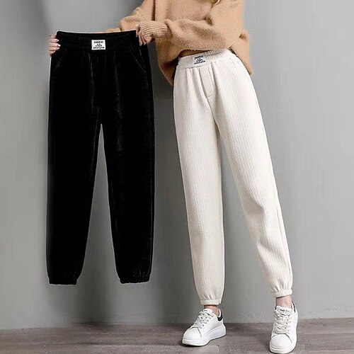 Dame Fleece bukser Bukser Fløjlscord Fleecefor Sort Beige Joggingbukser atletiktøj Lomme Fuld længde Hold Varm Ensfarvet S M L XL 2XL
Dame Fleece bukser Bukser Fløjlscord Fleecefor Sort Beige Joggingbukser atletiktøj Lomme Fuld længde Hold Varm Ensfarvet S M L XL 2XL