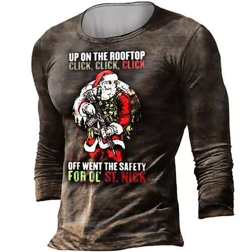 Men's T shirt Tee Santa Claus Graphic Prints Crew Neck Green Black Purple Red Coffee 3D Print Outdoor Christmas Long Sleeve Print Clothing Apparel Basic Sports Designer Casual
Men's T shirt Tee Santa Claus Graphic Prints Crew Neck Green Black Purple Red Coffee 3D Print Outdoor Christmas Long Sleeve Print Clothing Apparel Basic Sports Designer Casual