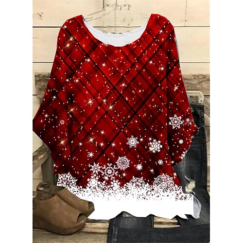 Women's Plus Size Christmas Tops Blouse Shirt Snowflake Print Long Sleeve Casual Daily Polyester Winter Fall Black Blue
Women's Plus Size Christmas Tops Blouse Shirt Snowflake Print Long Sleeve Casual Daily Polyester Winter Fall Black Blue