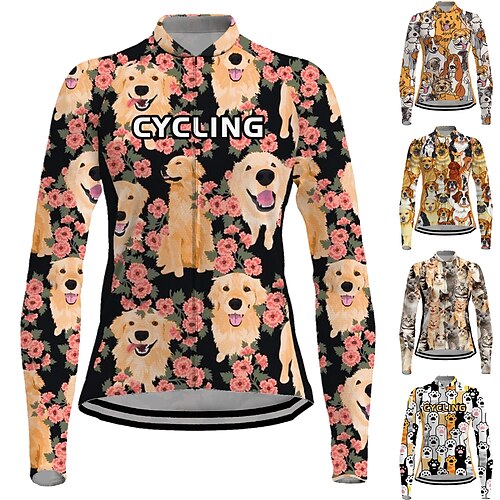 Women's Cycling Jersey Long Sleeve Bike Jersey Top with 3 Rear Pockets Mountain Bike MTB Road Bike Cycling Breathable Quick Dry Moisture Wicking Reflective Strips Yellow Rosy Pink Orange Dog Spandex
Women's Cycling Jersey Long Sleeve Bike Jersey Top with 3 Rear Pockets Mountain Bike MTB Road Bike Cycling Breathable Quick Dry Moisture Wicking Reflective Strips Yellow Rosy Pink Orange Dog Spandex