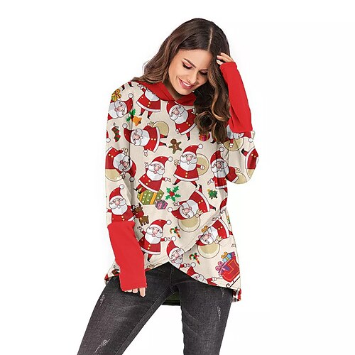 Santa Claus Masquerade Hoodie Women's Christmas Christmas Carnival Masquerade Adults' Christmas Vacation Polyester Top
Santa Claus Masquerade Hoodie Women's Christmas Christmas Carnival Masquerade Adults' Christmas Vacation Polyester Top