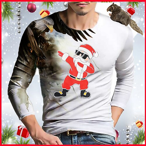 Men's T shirt Tee Santa Claus Graphic Prints Crew Neck White 3D Print Outdoor Christmas Long Sleeve Print Clothing Apparel Basic Sports Designer Casual
Men's T shirt Tee Santa Claus Graphic Prints Crew Neck White 3D Print Outdoor Christmas Long Sleeve Print Clothing Apparel Basic Sports Designer Casual