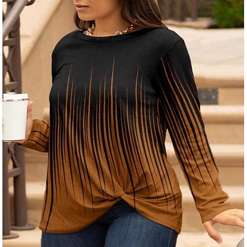 Women's Plus Size Tops Blouse Color Gradient Long Sleeve Crew Neck Fashion Modern Daily Vacation Polyester Winter Fall Brown
Women's Plus Size Tops Blouse Color Gradient Long Sleeve Crew Neck Fashion Modern Daily Vacation Polyester Winter Fall Brown