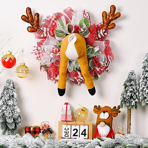 Christmas Wreath Decoration Elk Garland Atmosphere Arrangement Garland Pendant Scene Decoration
Christmas Wreath Decoration Elk Garland Atmosphere Arrangement Garland Pendant Scene Decoration