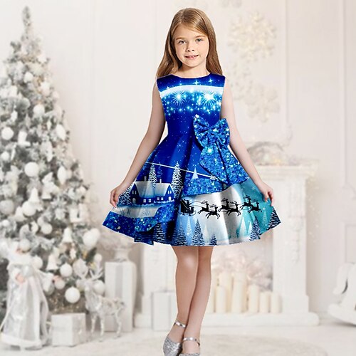 Kids Girls' Christmas Dress Christmas Tree Swing Dress Knee-length Dress Christmas Gifts Ruffle Crew Neck Sleeveless Elegant Dress 2-13 Years Winter Blue
Kids Girls' Christmas Dress Christmas Tree Swing Dress Knee-length Dress Christmas Gifts Ruffle Crew Neck Sleeveless Elegant Dress 2-13 Years Winter Blue