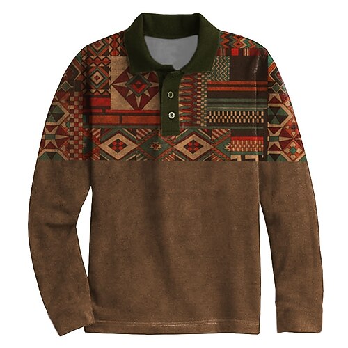 Men's Collar Polo Shirt Golf Shirt Graphic Prints Geometry Turndown Khaki 3D Print Outdoor Street Long Sleeve Button-Down Print Clothing Apparel Vintage Designer Ethnic Style Soft
Men's Collar Polo Shirt Golf Shirt Graphic Prints Geometry Turndown Khaki 3D Print Outdoor Street Long Sleeve Button-Down Print Clothing Apparel Vintage Designer Ethnic Style Soft