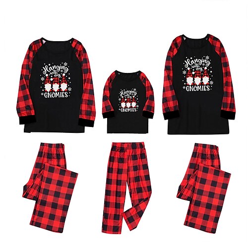 Christmas Pajamas Family Plaid Letter Santa Claus Home Black Long Sleeve Basic Matching Outfits
Christmas Pajamas Family Plaid Letter Santa Claus Home Black Long Sleeve Basic Matching Outfits