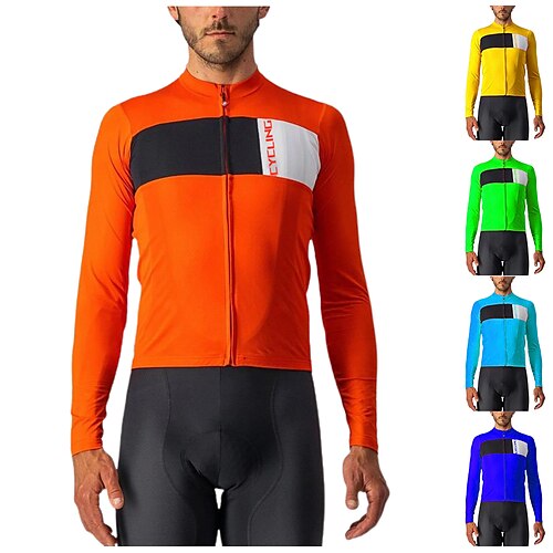 21Grams Men's Cycling Jersey Long Sleeve Bike Jersey Top with 3 Rear Pockets Mountain Bike MTB Road Bike Cycling Breathable Quick Dry Moisture Wicking Reflective Strips Green Yellow Dark Blue Color
21Grams Men's Cycling Jersey Long Sleeve Bike Jersey Top with 3 Rear Pockets Mountain Bike MTB Road Bike Cycling Breathable Quick Dry Moisture Wicking Reflective Strips Green Yellow Dark Blue Color
