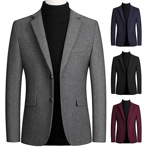 Men's Winter Coat Wool Coat Overcoat Blazer Office Work Fall Autumn Wool Thermal Warm Warm Outerwear Clothing Apparel Classic & Timeless Essential
Men's Winter Coat Wool Coat Overcoat Blazer Office Work Fall Autumn Wool Thermal Warm Warm Outerwear Clothing Apparel Classic & Timeless Essential