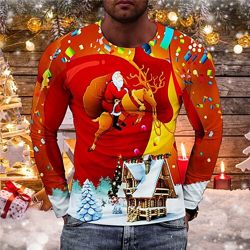 Men's T shirt Tee Santa Claus Graphic Prints Crew Neck Green Blue Red 3D Print Outdoor Christmas Long Sleeve Print Clothing Apparel Basic Sports Designer Casual
Men's T shirt Tee Santa Claus Graphic Prints Crew Neck Green Blue Red 3D Print Outdoor Christmas Long Sleeve Print Clothing Apparel Basic Sports Designer Casual