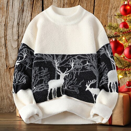 Pull de Noël moche Pull Homme Crocheté Tricoter Col Ras du Cou Polaire Tricot Imitation Vison Patchwork Imprimer Printemps Automne Hiver Découpé Noël du quotidien Sortie mode Décontractées manche
Pull de Noël moche Pull Homme Crocheté Tricoter Col Ras du Cou Polaire Tricot Imitation Vison Patchwork Imprimer Printemps Automne Hiver Découpé Noël du quotidien Sortie mode Décontractées manche
