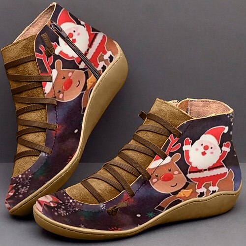 Women's Boots Christmas Plus Size Booties Ankle Boots Winter Flat Heel Round Toe Casual Faux Leather Zipper Color Block Orange Brown Blue
Women's Boots Christmas Plus Size Booties Ankle Boots Winter Flat Heel Round Toe Casual Faux Leather Zipper Color Block Orange Brown Blue