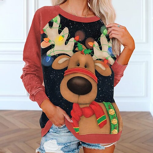 Women's Sweatshirt Pullover Basic Red Reindeer Christmas Round Neck Long Sleeve S M L XL 2XL 3XL
Women's Sweatshirt Pullover Basic Red Reindeer Christmas Round Neck Long Sleeve S M L XL 2XL 3XL