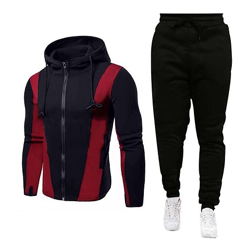 Men's Hoodie Tracksuit Sweatsuit Zip Hoodie Sweatshirt Hoodie Jacket Black Dark Gray Red Gray Hooded Color Block Patchwork Zipper 2 Piece Sports Outdoor Daily Sports Streetwear Casual Big and Tall
Men's Hoodie Tracksuit Sweatsuit Zip Hoodie Sweatshirt Hoodie Jacket Black Dark Gray Red Gray Hooded Color Block Patchwork Zipper 2 Piece Sports Outdoor Daily Sports Streetwear Casual Big and Tall