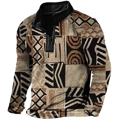 Men's Zip Up Sweatshirt Pullover Brown Half Zip Tribal Graphic Prints Zipper Print Daily Sports 3D Print Basic Designer Ethnic Spring Fall Clothing Apparel Hoodies Sweatshirts
Men's Zip Up Sweatshirt Pullover Brown Half Zip Tribal Graphic Prints Zipper Print Daily Sports 3D Print Basic Designer Ethnic Spring Fall Clothing Apparel Hoodies Sweatshirts