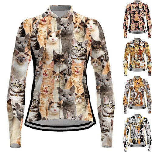 Women's Cycling Jersey Long Sleeve Bike Jersey Top with 3 Rear Pockets Mountain Bike MTB Road Bike Cycling Breathable Quick Dry Moisture Wicking Reflective Strips Yellow Rosy Pink Khaki Cat Spandex
Women's Cycling Jersey Long Sleeve Bike Jersey Top with 3 Rear Pockets Mountain Bike MTB Road Bike Cycling Breathable Quick Dry Moisture Wicking Reflective Strips Yellow Rosy Pink Khaki Cat Spandex