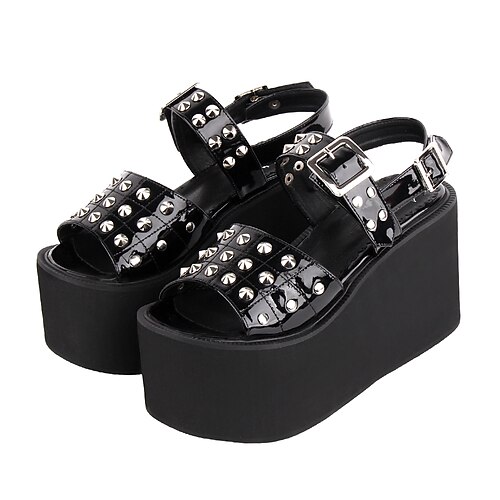 plattformsandaler for kvinner utskjæring ankelstropp med åpen tå punk goth chunky sandaler med høye hæler 10 cm
plattformsandaler for kvinner utskjæring ankelstropp med åpen tå punk goth chunky sandaler med høye hæler 10 cm