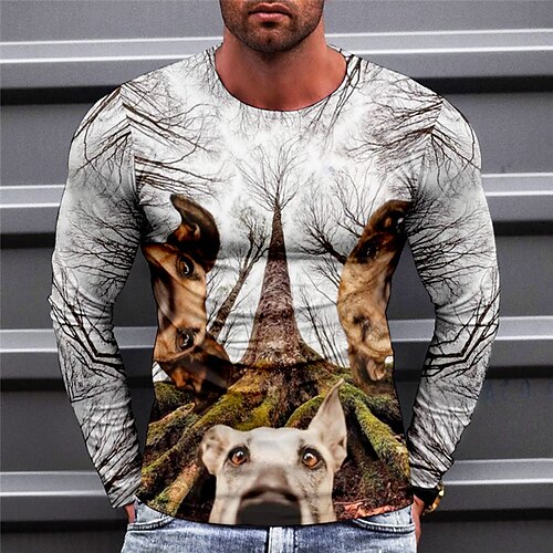 Men's T shirt Tee Animal Dog Graphic Prints Crew Neck Green Blue Purple Brown 3D Print Outdoor Street Long Sleeve Print Clothing Apparel Basic Sports Designer Casual
Men's T shirt Tee Animal Dog Graphic Prints Crew Neck Green Blue Purple Brown 3D Print Outdoor Street Long Sleeve Print Clothing Apparel Basic Sports Designer Casual