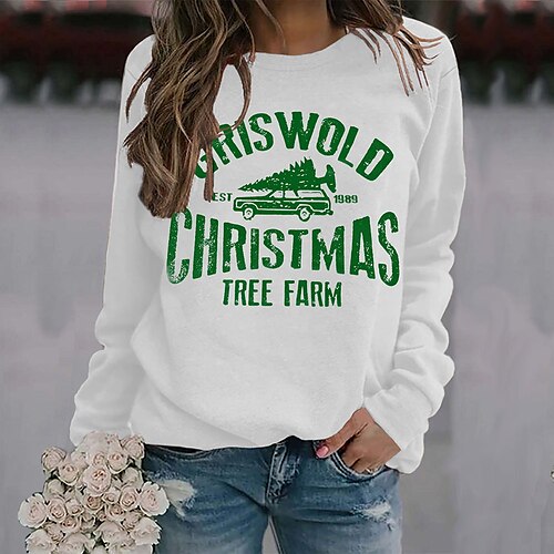 Women's Sweatshirt Pullover Streetwear Green Black Blue Graphic Christmas Tree Christmas Round Neck Long Sleeve S M L XL 2XL 3XL
Women's Sweatshirt Pullover Streetwear Green Black Blue Graphic Christmas Tree Christmas Round Neck Long Sleeve S M L XL 2XL 3XL