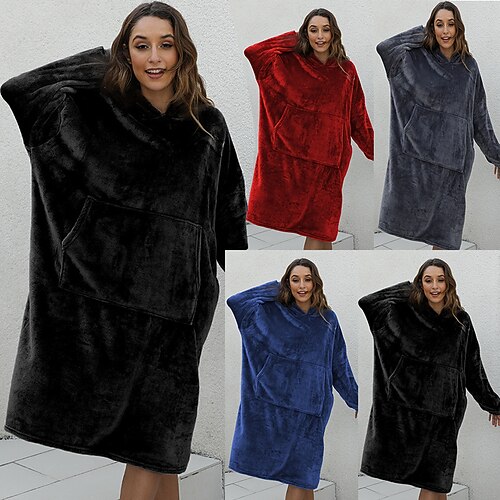 Adults' Oversized Hoodie Blanket Wearable Blanket With Pocket Plain Onesie Pajamas Flannel Cosplay For Men's Women's Christmas Animal Sleepwear Cartoon Festival / Holiday Costumes
Adults' Oversized Hoodie Blanket Wearable Blanket With Pocket Plain Onesie Pajamas Flannel Cosplay For Men's Women's Christmas Animal Sleepwear Cartoon Festival / Holiday Costumes