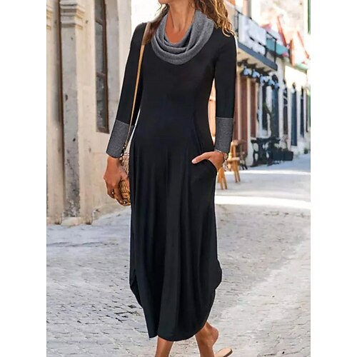 Women's Casual Dress Sheath Dress Long Dress Maxi Dress Black Long Sleeve Color Block Patchwork Winter Fall Spring Halter Neck Stylish Weekend 2022 S M L XL XXL 3XL
Women's Casual Dress Sheath Dress Long Dress Maxi Dress Black Long Sleeve Color Block Patchwork Winter Fall Spring Halter Neck Stylish Weekend 2022 S M L XL XXL 3XL
