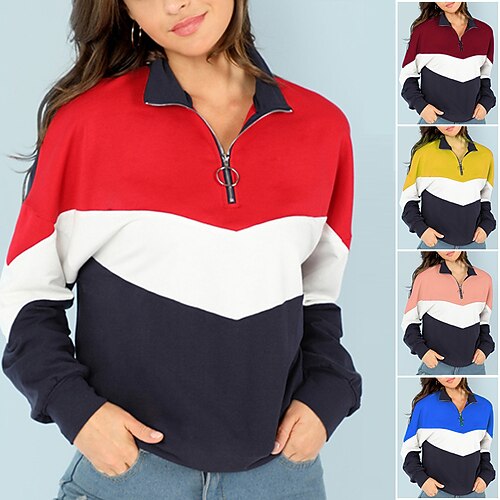Women's Blouse Patchwork Color Block Basic Sports Classic Shirt Collar Regular Winter Blue Pink Yellow
Women's Blouse Patchwork Color Block Basic Sports Classic Shirt Collar Regular Winter Blue Pink Yellow